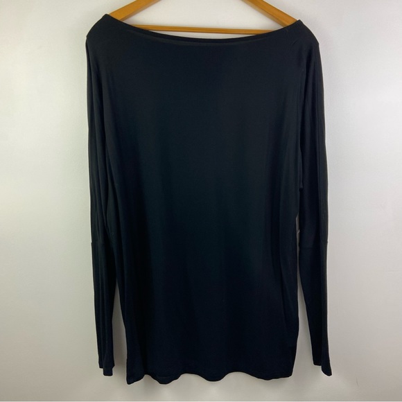Express Relaxed Off The Shoulder London Tee Long Sleeve Black Medium - Picture 5 of 12